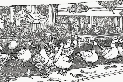 a flock of pigeons,chicken run,line art birds,flock of chickens,pigeons,fry ducks,city pigeons,feral pigeons,chicken yard,landfowl,hen limo,line art animals,street pigeons,duck females,chickens,duck meet,pigeons piles,penguin parade,pigeon birds,avian flu,Illustration,Black and White,Black and White 17