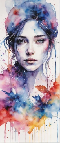 watercolor paint strokes,watercolor women accessory,water colors,watercolor paint,watercolor painting,watercolors,mystical portrait of a girl,la violetta,watercolor,zao,girl in a long,art painting,amano,watercolor pencils,watercolour,watercolor paper,meticulous painting,painting technique,fae,glass painting,Illustration,Paper based,Paper Based 20