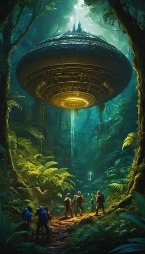 ufo,alien world,sci fiction illustration,ufos,flying saucer,saucer,extraterrestrial life,alien planet,ufo interior,ufo intercept,alien ship,mushroom landscape,aliens,science fiction,science-fiction,sci fi,alien invasion,colony,abduction,scifi,Art,Classical Oil Painting,Classical Oil Painting 16