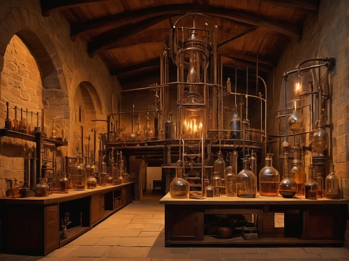 potions,apothecary,distillation,candlemaker,scientific instrument,chemical laboratory,alchemy,laboratory,medieval hourglass,chemist,laboratory information,reagents,chamber,medieval architecture,benedictine,hogwarts,clockmaker,a museum exhibit,glassware,laboratory flask,Conceptual Art,Daily,Daily 18