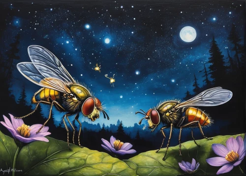 honey bees,fireflies,stingless bees,honeybees,horse flies,beekeepers,bees,two bees,flower fly,beekeeping,firefly,beehives,honey bee home,flies,jewel bugs,bumblebees,honeybee,bee colony,apiary,bee colonies,Illustration,Abstract Fantasy,Abstract Fantasy 14