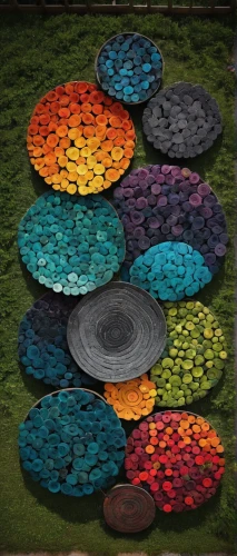 discs,discs vinyl,bottle caps,disc fungus,decorative fountains,lily pads,circular puzzle,singingbowls,circle paint,pond lenses,disc-shaped,poker chips,colored stones,stack of plates,floor fountain,floral rangoli,firepit,petri dish,fire pit,koi pond,Illustration,Abstract Fantasy,Abstract Fantasy 19