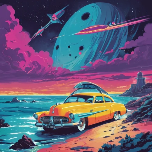 ufos,ufo,moon car,road dolphin,station wagon-station wagon,ufo intercept,space ship,dolphin-afalina,narwhal,starship,neon ghosts,spaceships,abduction,ghost car,bobby-car,geo metro,space ships,flying saucer,extraterrestrial life,retro automobile,Conceptual Art,Sci-Fi,Sci-Fi 29