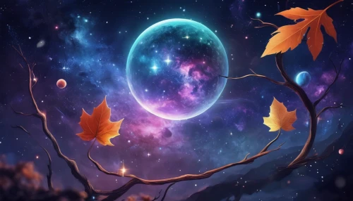 moon and star background,fantasy picture,hanging moon,autumn background,lunar,moon phase,space art,halloween background,celestial body,fairy galaxy,moons,fantasy landscape,round autumn frame,celestial object,moon and star,magic tree,orb,little planet,celestial bodies,crescent moon,Conceptual Art,Sci-Fi,Sci-Fi 30