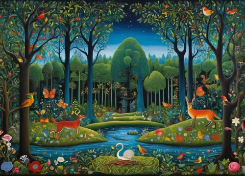 fairy forest,woodland animals,enchanted forest,forest animals,fairy world,garden of eden,children's fairy tale,fairy village,fairytale forest,rabbits and hares,frutti di bosco,forest of dreams,secret garden of venus,forest landscape,hare trail,holy forest,children's background,fairy tale,forest background,happy children playing in the forest,Illustration,Abstract Fantasy,Abstract Fantasy 12