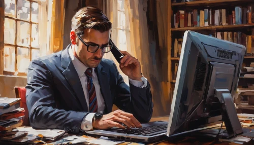 man with a computer,librarian,blur office background,computer addiction,girl at the computer,secretary,reading glasses,computer business,office worker,world digital painting,administrator,study,night administrator,white-collar worker,modern office,artist portrait,secretary desk,digital painting,e-book readers,tutor,Conceptual Art,Oil color,Oil Color 09