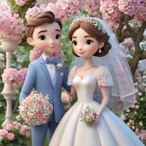 cute cartoon image,wedding couple,wedding photo,silver wedding,beautiful couple,bride and groom,mr and mrs,married,just married,holding flowers,wedding dresses,wedding icons,wedding flowers,love couple,welcome wedding,couple goal,boy and girl,lilo,husband and wife,wedding ceremony,Unique,3D,3D Character