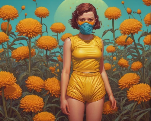 helianthus,yellow daisies,pollinate,rudbeckia,yellow jumpsuit,yellow garden,girl in flowers,the garden marigold,marigolds,yellow petals,transistor,sunflowers,pollen panties,goldenrod,yellow,sunflower field,marigold,helianthus sunbelievable,pollen,daisies,Conceptual Art,Daily,Daily 25