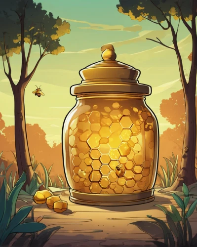 honey jar,honey jars,pot of gold background,storage-jar,bee farm,bee colony,jar,treasure chest,bee house,beekeeper plant,honey bee home,beekeeper,golden pot,beekeepers,windfall,moneybox,glass jar,beekeeping,empty jar,bee hive,Illustration,Japanese style,Japanese Style 07