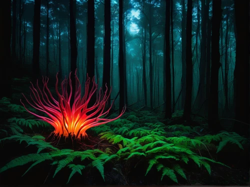 fire-star orchid,forest anemone,flame flower,night-blooming cactus,bromeliaceae,fire flower,forest flower,bird-of-paradise,schopf-torch lily,star anemone,flame lily,bromeliad,bromelia,sundew,fire lily,pitahaja,torch lily,fire poker flower,titan arum,forest plant,Conceptual Art,Oil color,Oil Color 19
