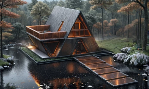 cubic house,house in the forest,japanese architecture,cube stilt houses,inverted cottage,asian architecture,wooden house,corten steel,timber house,house with lake,house in mountains,cube house,house in the mountains,the cabin in the mountains,floating huts,pool house,mirror house,winter house,house by the water,modern architecture