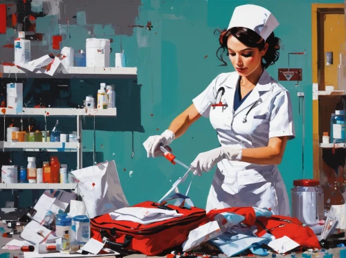 lady medic,female nurse,nurse,nurse uniform,medical illustration,emergency medicine,medic,pharmacist,nurses,cleaning woman,medical care,pharmacy,male nurse,nursing,healthcare medicine,meticulous painting,medical waste,health care workers,health care provider,painting technique,Conceptual Art,Oil color,Oil Color 07