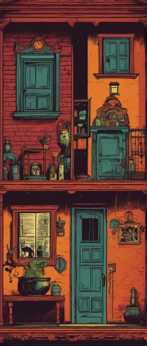 tenement,houses clipart,cartoon video game background,shopkeeper,wooden houses,the kitchen,tavern,an apartment,butcher shop,vintage kitchen,apartment house,old home,kitchen,old houses,retro background,garage,kitchen shop,bakery,game illustration,village shop,Illustration,American Style,American Style 10