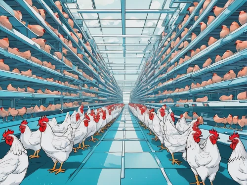 chicken farm,avian flu,chicken run,poultry,flock of chickens,chicken yard,free-range eggs,chicken product,livestock farming,chickens,livestock,stock farming,food processing,pullet,chicken meat,free range chicken,laying hens,animal containment facility,chicken 65,free range,Illustration,Japanese style,Japanese Style 04