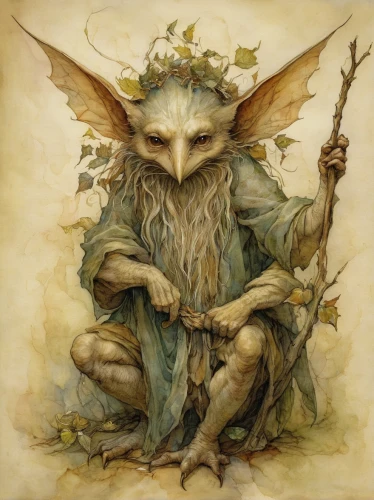 fae,faerie,faery,druids,scandia gnome,druid,yoda,faun,goblin,gnome,goatflower,wood elf,gryphon,harpy,fantasy portrait,forest man,art bard,fantasy art,bard,dryad,Illustration,Realistic Fantasy,Realistic Fantasy 14
