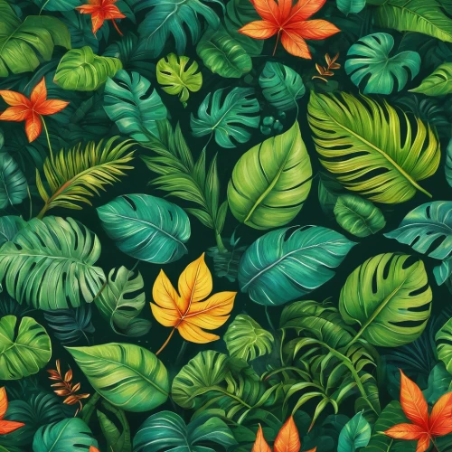 tropical floral background,floral digital background,floral background,tropical leaf pattern,tropical flowers,tropical bloom,floral mockup,tropical greens,seamless pattern,tropical digital paper,orange floral paper,spring leaf background,flower background,tropics,flowers pattern,botanical print,japanese floral background,background pattern,colored pencil background,colorful floral,Illustration,Abstract Fantasy,Abstract Fantasy 01