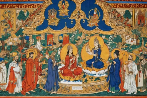 the order of cistercians,nativity of christ,procession,romanian orthodox,khokhloma painting,nativity of jesus,corpus christi,pentecost,bodhisattva,all saints' day,the prophet mary,christ feast,greek orthodox,panel,metropolitan bishop,the abbot of olib,tibetan,vestment,shakyamuni,eisteddfod,Illustration,Realistic Fantasy,Realistic Fantasy 42