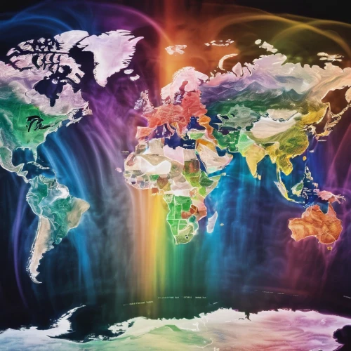 global oneness,rainbow world map,map of the world,world map,world's map,continents,northern hemisphere,world travel,the world,earth in focus,robinson projection,connectedness,connected world,embrace the world,world,globalization,globalisation,other world,global,around the globe,Photography,Artistic Photography,Artistic Photography 04