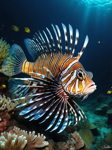 butterfly fish,coral reef fish,lionfish,butterflyfish,lion fish,ornamental fish,blue stripe fish,golden angelfish,marine fish,sea life underwater,sea animals,pterois,underwater fish,amphiprion,beautiful fish,mandarin fish,lemon butterflyfish,triggerfish-clown,anemone fish,anemonefish,Illustration,Paper based,Paper Based 14