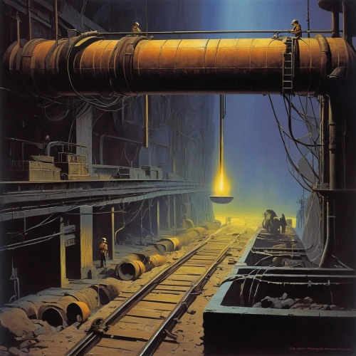 steel mill,industrial landscape,industrial tubes,steelworker,iron pipe,tank cars,refinery,railroad engineer,industrial,steel pipe,steel tube,industries,industry,industrial plant,pipeline transport,pipelines,metallurgy,industrial smoke,steel pipes,pipe work,Conceptual Art,Sci-Fi,Sci-Fi 16