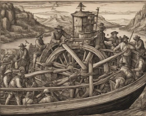 trireme,water transportation,skull rowing,long-tail boat,noah's ark,caravel,longship,handcart,heavy transport,ships wheel,oxcart,transport,means of transport,boat landscape,portuguese galley,two-handled sauceboat,viking ship,seafaring,galleon,mode of transport,Art,Classical Oil Painting,Classical Oil Painting 19