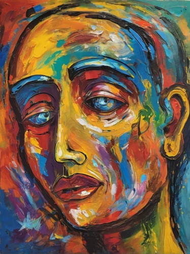 buddha,budha,buddha figure,oil pastels,buddha focus,khokhloma painting,oil painting on canvas,oil on canvas,bodhisattva,human head,somtum,thai buddha,picasso,multicolor faces,buddhist monk,oil painting,hare krishna,buddah,budda,art painting,Conceptual Art,Oil color,Oil Color 21