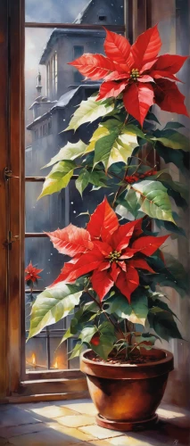 poinsettia,natal lily,christmas flower,poinsettia flower,flower of christmas,xmas plant,christmas bells,hibiscus and leaves,christmas orchid,christmas landscape,christmas rose,christmas motif,red hibiscus,chinese hibiscus,hibiscus,houseplant,hibiscus-double,carol colman,christmas bell,potted plant,Conceptual Art,Oil color,Oil Color 03