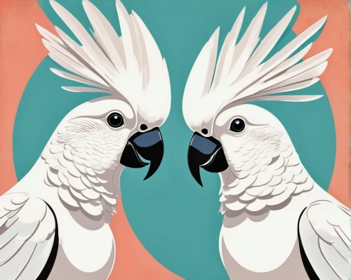bird couple,parrot couple,two pigeons,passerine parrots,pair of pigeons,couple macaw,bird illustration,parakeets,parrots,cockatoo,flower and bird illustration,white pigeons,a couple of pigeons,domestic pigeons,society finches,little corella,crested terns,feral pigeons,doves and pigeons,budgies,Illustration,Retro,Retro 12