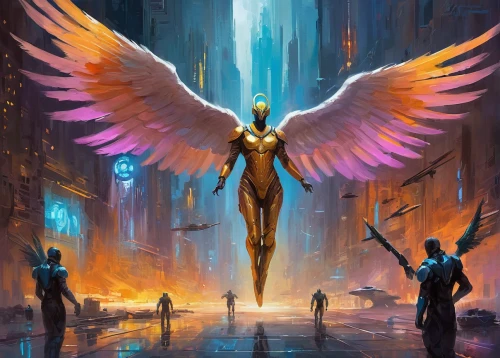 archangel,the archangel,guardian angel,angels of the apocalypse,business angel,fire angel,prophet,angel,phoenix,angel statue,angelology,fallen angel,nebula guardian,the angel with the cross,angel moroni,angel figure,angels,stone angel,baroque angel,ascension,Conceptual Art,Oil color,Oil Color 22