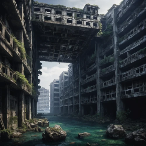 hashima,gunkanjima,abandoned place,industrial ruin,lost place,abandoned places,post-apocalyptic landscape,lostplace,apartment block,ruins,abandoned,lost places,apartment complex,apartment blocks,ruin,derelict,post-apocalypse,destroyed city,post apocalyptic,docks,Conceptual Art,Fantasy,Fantasy 13