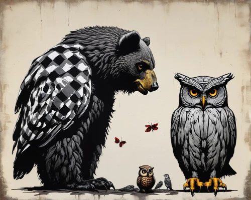 owl art,owls,couple boy and girl owl,whimsical animals,the great grey owl,anthropomorphized animals,grey owl,plaid owl,owl-real,great grey owl-malaienkauz mongrel,owl pattern,owl background,owl,large owl,great grey owl hybrid,owl nature,great grey owl,animal icons,bubo bubo,halloween owls,Conceptual Art,Graffiti Art,Graffiti Art 12