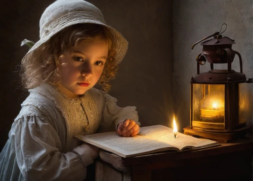 little girl reading,child with a book,mystical portrait of a girl,girl studying,child's diary,children studying,the little girl,child portrait,kerosene lamp,vintage lantern,the girl in nightie,girl in a historic way,candlelight,children learning,scholar,candlemaker,incidence of light,drawing with light,children's fairy tale,miracle lamp,Photography,Documentary Photography,Documentary Photography 13