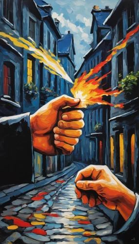 oil painting on canvas,the hand of the boxer,glass painting,hand digital painting,art painting,oil on canvas,painting technique,fire artist,david bates,baguazhang,hand painting,chalk drawing,torch-bearer,church painting,pointing finger,the conflagration,oil painting,street artists,burning torch,rain of fire,Art,Artistic Painting,Artistic Painting 37