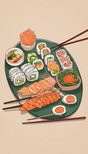 sushi set,sushi plate,sushi art,sushi roll images,sashimi,sushi japan,sushi boat,sushi,japanese cuisine,sushi rolls,gimbap,japanese food,raw fish,chopsticks,salmon roll,sushi roll,chopstick,nigiri,platter,japanese meal,Illustration,Paper based,Paper Based 14