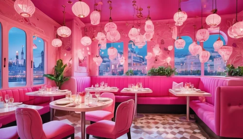 new york restaurant,sugar factory,pink elephant,fine dining restaurant,paris cafe,pink city,neon cocktails,a restaurant,restaurant bern,diner,pink balloons,bistrot,rosa cantina,pink lady,breakfast room,pink octopus,pink gin,pink chair,rose hugo's,pink lemonade,Illustration,Abstract Fantasy,Abstract Fantasy 13