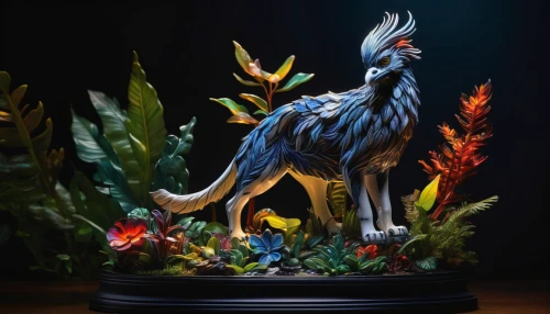 phoenix rooster,an ornamental bird,ornamental bird,scheepmaker crowned pigeon,whimsical animals,macaw hyacinth,animal figure,cassowary,raven sculpture,decoration bird,ictoria crowned pigeon,griffon bruxellois,scheepmaker's crowned pigeon,blue and gold macaw,tropical bird climber,png sculpture,gryphon,centrepiece,tropical bird,blue macaw,Photography,Artistic Photography,Artistic Photography 02