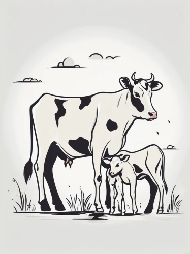 cow with calf,holstein cattle,mother cow,cow icon,nursing calf,holstein cow,dairy cattle,dairy cow,dairy cows,domestic cattle,milk cows,cattle dairy,milk cow,cow's milk,cow-goat family,livestock farming,two cows,calf,raw milk,young cattle,Illustration,Vector,Vector 01