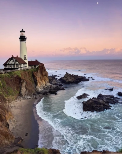 pigeon point,mendocino,pacific coastline,lighthouse,petit minou lighthouse,battery point lighthouse,light house,electric lighthouse,oregon,northern california,half moon bay,crescent city,cliff coast,coastal landscape,pacific coast highway,blue hour,light station,point lighthouse torch,coastal and oceanic landforms,coastline,Illustration,Paper based,Paper Based 08