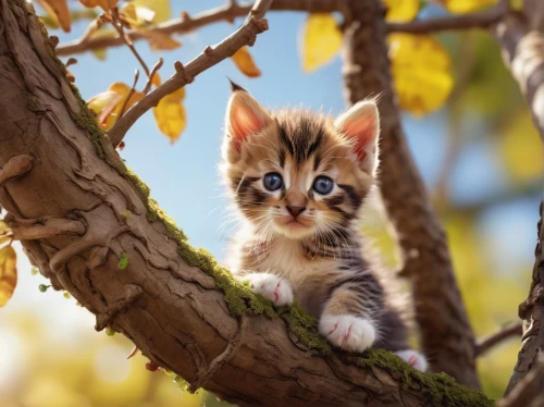 cats in tree,blossom kitten,he is climbing up a tree,cute cat,tabby kitten,ginger kitten,oak kitten,kitten,little cat,cute animals,hanging cat,cute animal,american wirehair,pounce,golden eyes,young cat,blue eyes cat,climber,tabby cat,cat on a blue background,Photography,General,Commercial