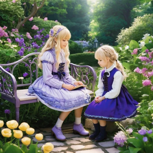 children's fairy tale,alice in wonderland,fairies,fairy tale,wonderland,alice,princesses,a fairy tale,little girls,violet evergarden,fairy world,violet family,cinderella,fairy tale character,sound of music,picking flowers,children's background,fairytale,fairy tales,flower garden,Photography,Fashion Photography,Fashion Photography 21