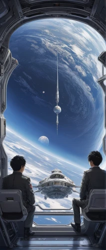 sky space concept,futuristic landscape,federation,sci fiction illustration,ufo interior,space tourism,space art,earth station,sci-fi,sci - fi,travelers,colony,spaceship space,space port,cg artwork,science fiction,scifi,sci fi,space ships,background image,Illustration,Japanese style,Japanese Style 10