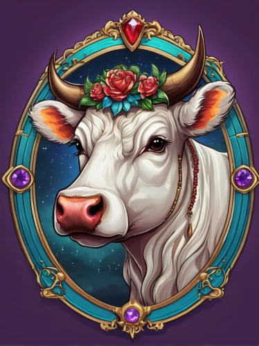 cow icon,taurus,horoscope taurus,constellation unicorn,zebu,the zodiac sign taurus,twitch icon,cow,goatflower,kr badge,oxen,witch's hat icon,ox,horns cow,mother cow,red holstein,custom portrait,seed cow carnation,moo,holstein cow,Illustration,Abstract Fantasy,Abstract Fantasy 10
