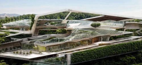hahnenfu greenhouse,eco hotel,futuristic architecture,solar cell base,eco-construction,chinese architecture,futuristic art museum,archidaily,ecological sustainable development,cubic house,modern architecture,greenhouse effect,asian architecture,japanese architecture,wine-growing area,roof landscape,roof garden,garden of plants,cube stilt houses,wine growing,Architecture,General,Modern,Mid-Century Modern