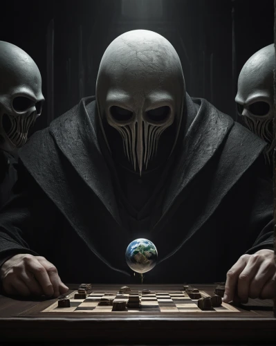 ball fortune tellers,fortune teller,scull,money heist,chess game,skull rowing,pawn,chess player,watchmaker,speak no evil,freemasonry,skull bones,anonymous,chess men,see no evil,skull racing,shinigami,cranium,dance of death,anonymous mask,Illustration,Realistic Fantasy,Realistic Fantasy 17