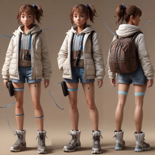 3d figure,3d model,kantai collection sailor,plug-in figures,fashionable girl,3d rendered,playstation accessory,3d modeling,character animation,school clothes,game figure,walking boots,fashion doll,concept art,girl in overalls,3d render,female doll,game character,moon boots,b3d,Common,Common,Film