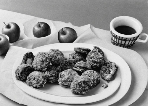 marzipan balls,oatmeal balls,frikadeller,quail eggs,zeppole,knödel,brigadeiros,coconut balls,energy balls,still-life,andy warhol,chokladboll,apple fritters,warhol,breakfast table,bowl of chestnuts,meatballs,bourbon ball,suet pudding,chocolate balls,Photography,Black and white photography,Black and White Photography 13