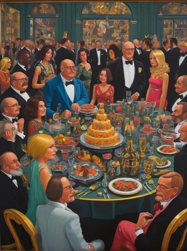 dinner party,gnomes at table,poker table,last supper,exclusive banquet,long table,boardroom,kristbaum ball,the illusion,placemat,poker,the dining board,round table,clue and white,freemasonry,diner,family dinner,a party,epicure,dining,Conceptual Art,Daily,Daily 29