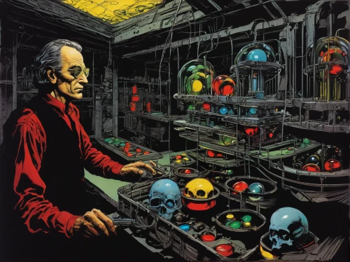 vanitas,candlemaker,sci fiction illustration,apothecary,watchmaker,the morgue,alchemy,chemical laboratory,jigsaw,laboratory,chemist,prejmer,pinball,cookery,theoretician physician,copernican world system,clockmaker,science fiction,autopsy,catacombs,Conceptual Art,Daily,Daily 09