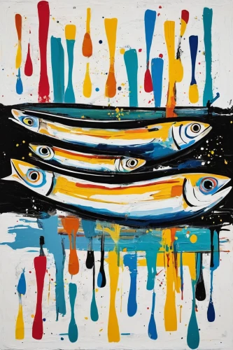 anchovies,pedalos,glass painting,mackerel,sardines,canoes,sardine,rowing boats,racing boat,surfboards,boats,fishing lure,artistic roller skating,fishing boats,mahi mahi,kayaks,rowboats,row boats,dolphin bananas,mahi-mahi,Art,Artistic Painting,Artistic Painting 42