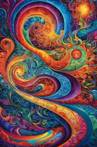 colorful spiral,swirls,psychedelic art,swirling,spiral nebula,rainbow waves,swirl,coral swirl,vortex,dimensional,lsd,spirals,spiral background,mantra om,psychedelic,colorful background,fractals art,flow of time,kaleidoscopic,colorful tree of life,Illustration,Realistic Fantasy,Realistic Fantasy 39